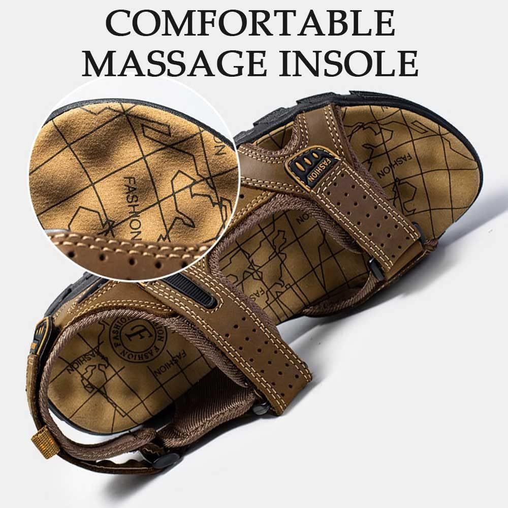 (🔥Hoy 60% de descuento - ¡no te lo pierdas!) ⏰ Ergonomía --- Sandalias de piel de becerro suaves y cómodas (el soporte del arco facilita caminar)