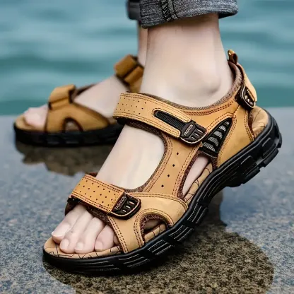 (🔥Hoy 60% de descuento - ¡no te lo pierdas!) ⏰ Ergonomía --- Sandalias de piel de becerro suaves y cómodas (el soporte del arco facilita caminar)