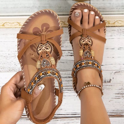 Zapatos planos retro casuales bohemios