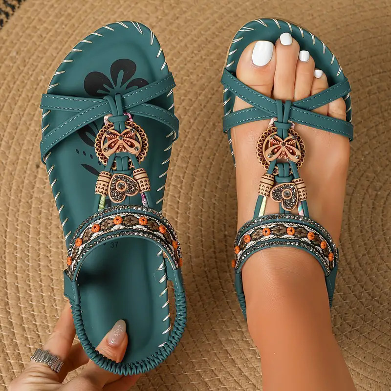 Zapatos planos retro casuales bohemios