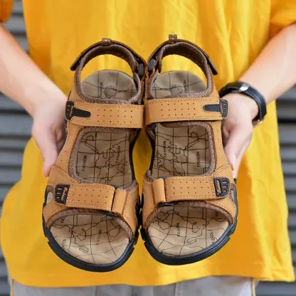 (🔥Hoy 60% de descuento - ¡no te lo pierdas!) ⏰ Ergonomía --- Sandalias de piel de becerro suaves y cómodas (el soporte del arco facilita caminar)