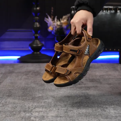 (🔥Hoy 60% de descuento - ¡no te lo pierdas!) ⏰ Ergonomía --- Sandalias de piel de becerro suaves y cómodas (el soporte del arco facilita caminar)