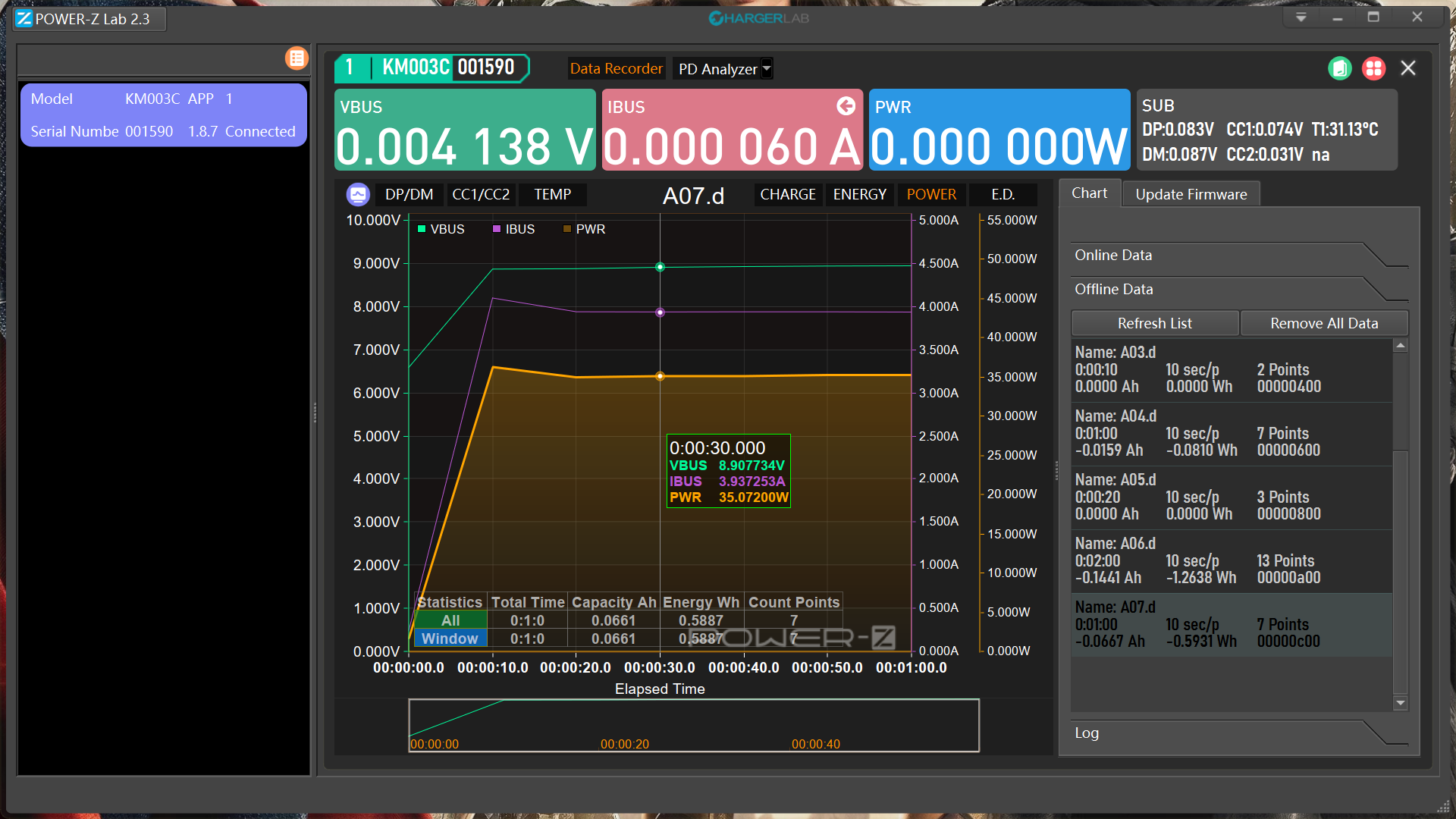 How to Record Charging Data Offline with ChargerLAB POWER-Z KM003C-POWER-Z