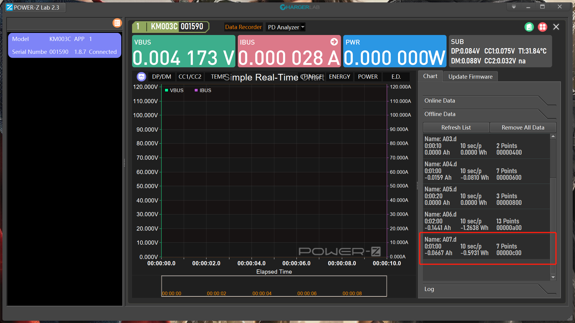 How to Record Charging Data Offline with ChargerLAB POWER-Z KM003C-POWER-Z