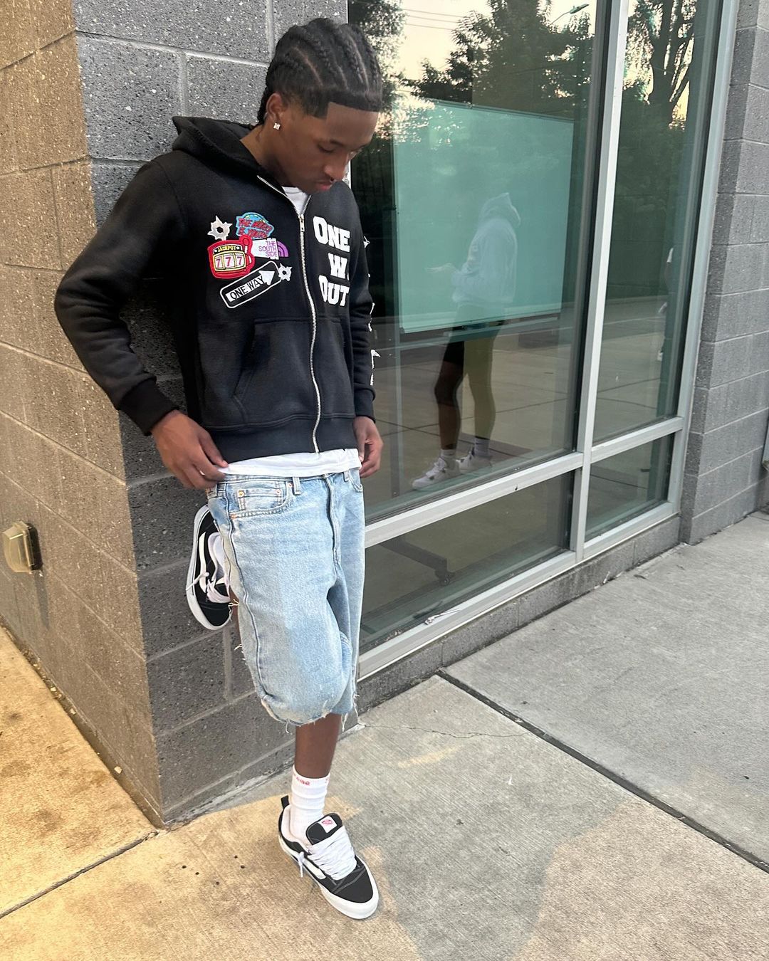 Streetwear Patched Zip-Up Hoodie