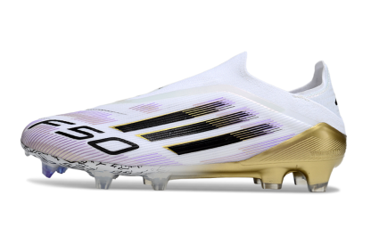 F50 Elite Laceless FG Road to Glory - Footwear White/Core Black/Gold Metallic