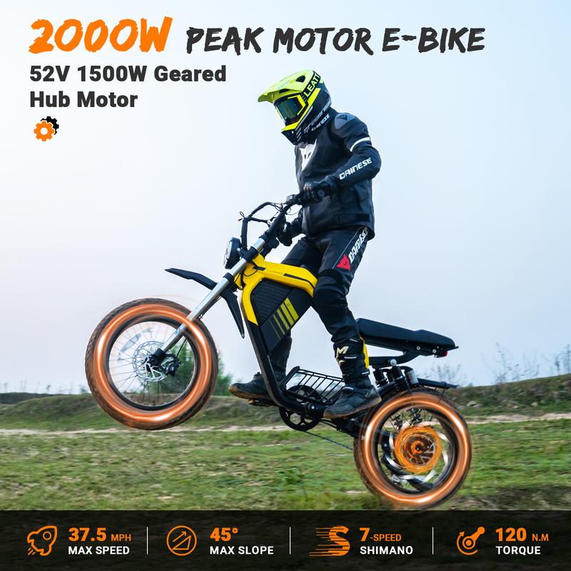 Luckeep M5 Max 2000W Peak Power Electric Bike forAdults