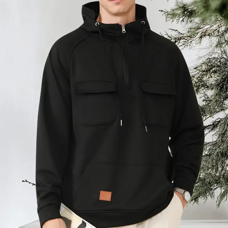 Multi Pocket Zip Up Hoodie