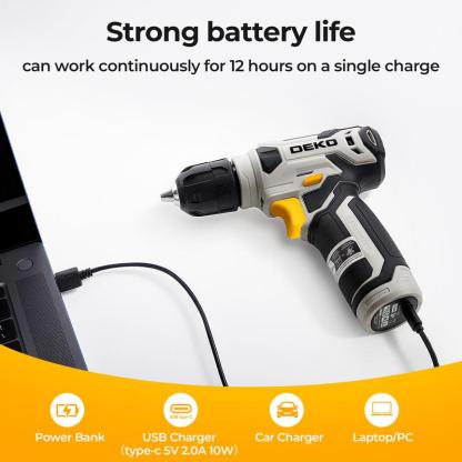 DEKOPRO 126-Piece 8V Cordless Drill Driver and  Tool Set, All-in-One Portable Repair Tool Kit, Professional Household Basic Hand Repair Tool Set