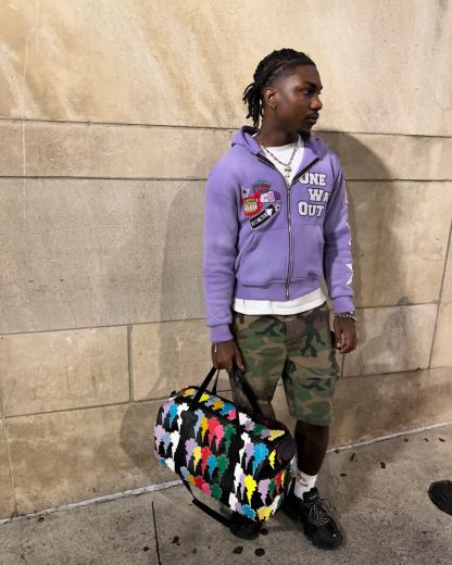 Streetwear Patched Zip-Up Hoodie