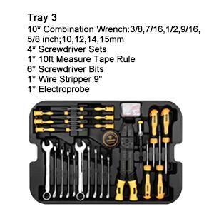 DEKO 258-Piece Tool Kit - Rolling Trolley Box, Portable Mechanic Set with Socket Wrenches & Hand Tools for Auto Repair, Truck Accessories 53  pcstoolset