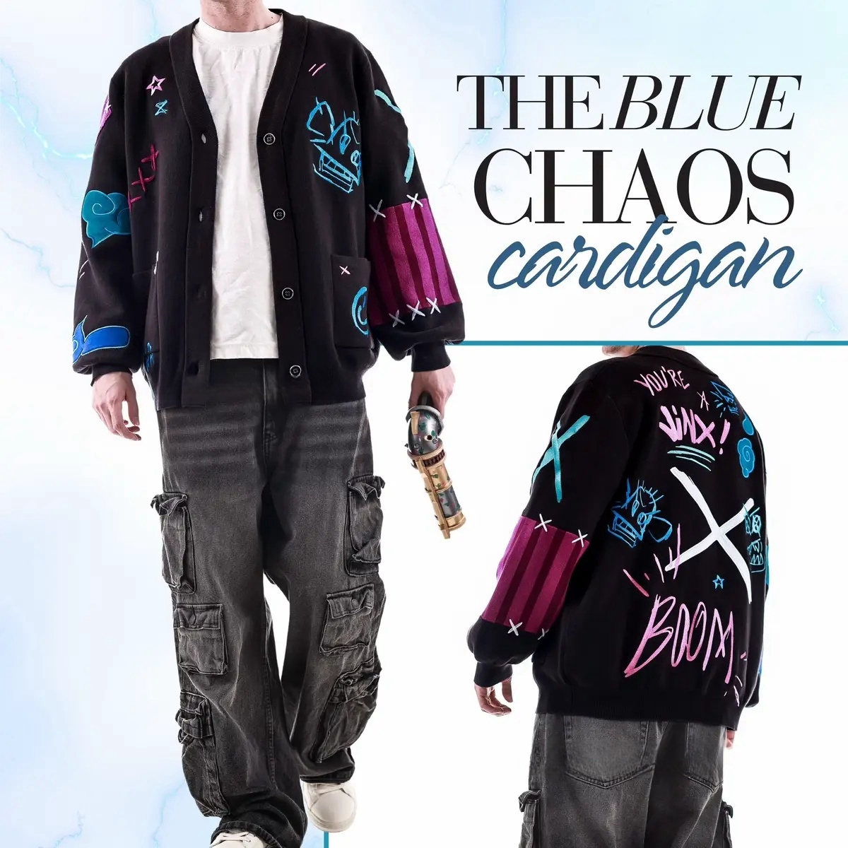 JINX Blue Chaos Cardigan 