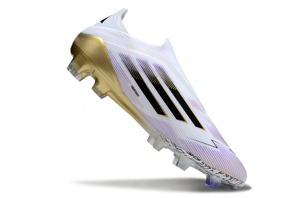 F50 Elite Laceless FG Road to Glory - Footwear White/Core Black/Gold Metallic