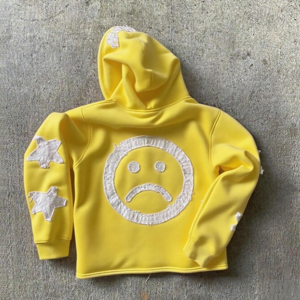 Lucky Star Patches Casual Street Zip Hoodie