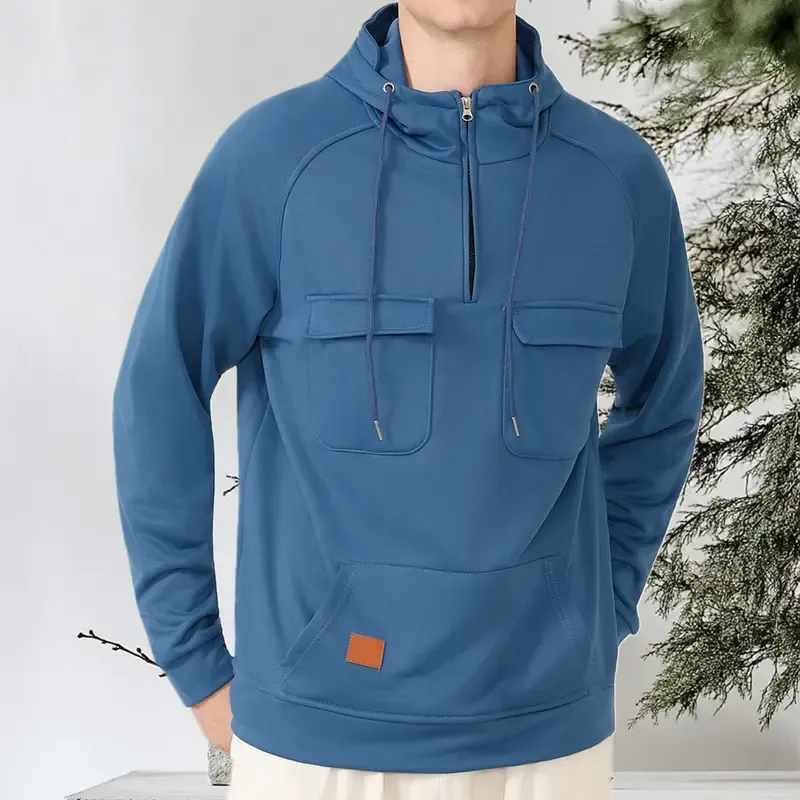 Multi Pocket Zip Up Hoodie