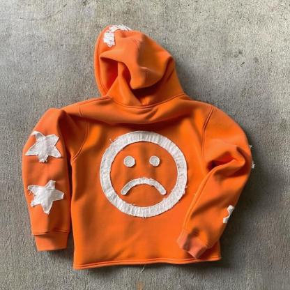 Lucky Star Patches Casual Street Zip Hoodie