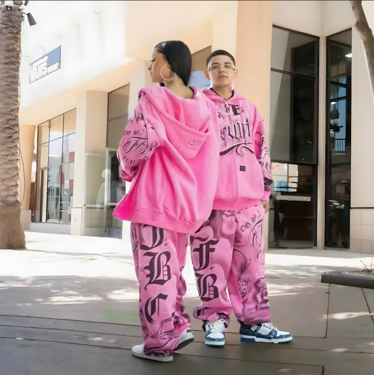 Streetwear Pink & Gray Set