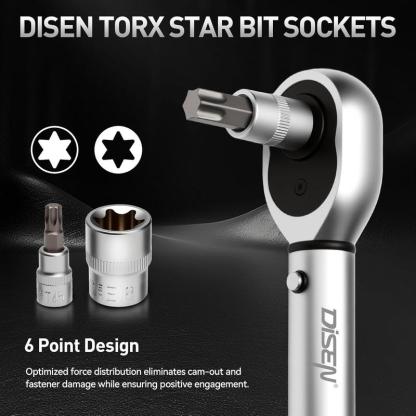 Drive Torx Star Bit sockets CR-V E-Socket Set Handheld Tool - 34 Pcs, Star Socket Set For Hand Use Work On Cars, Trucks, Machinery, and Other Jobs With Storage Case, Blue