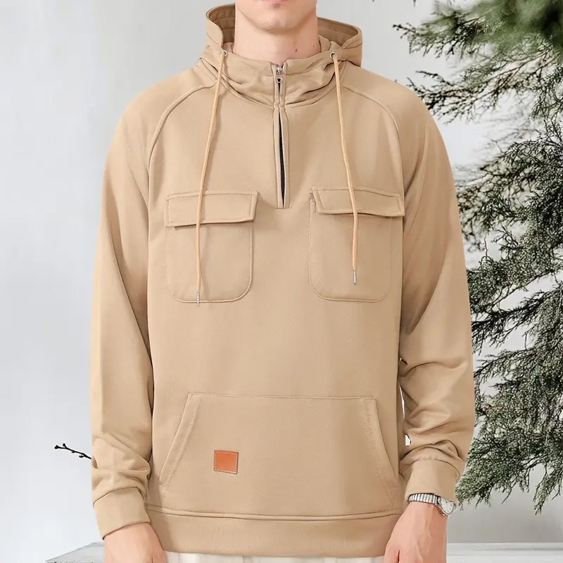 Multi Pocket Zip Up Hoodie