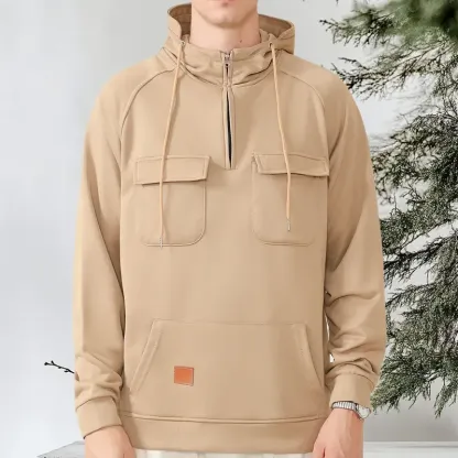 Multi Pocket Zip Up Hoodie