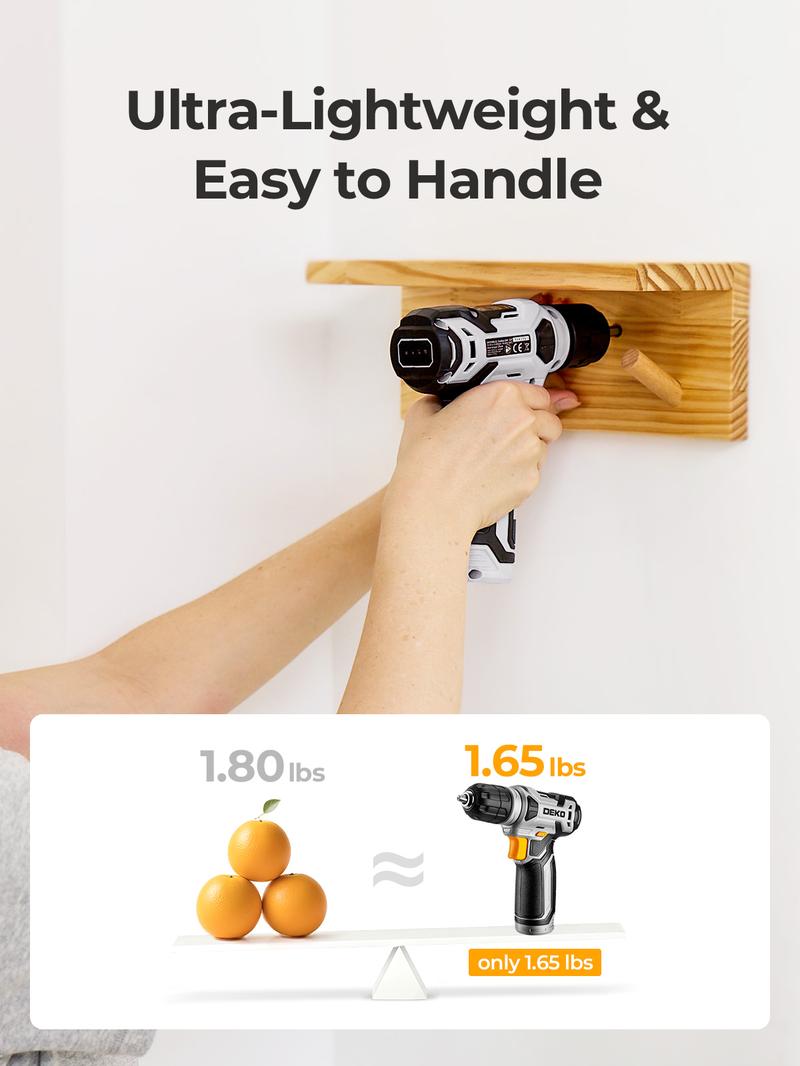 DEKOPRO 126-Piece 8V Cordless Drill Driver and  Tool Set, All-in-One Portable Repair Tool Kit, Professional Household Basic Hand Repair Tool Set