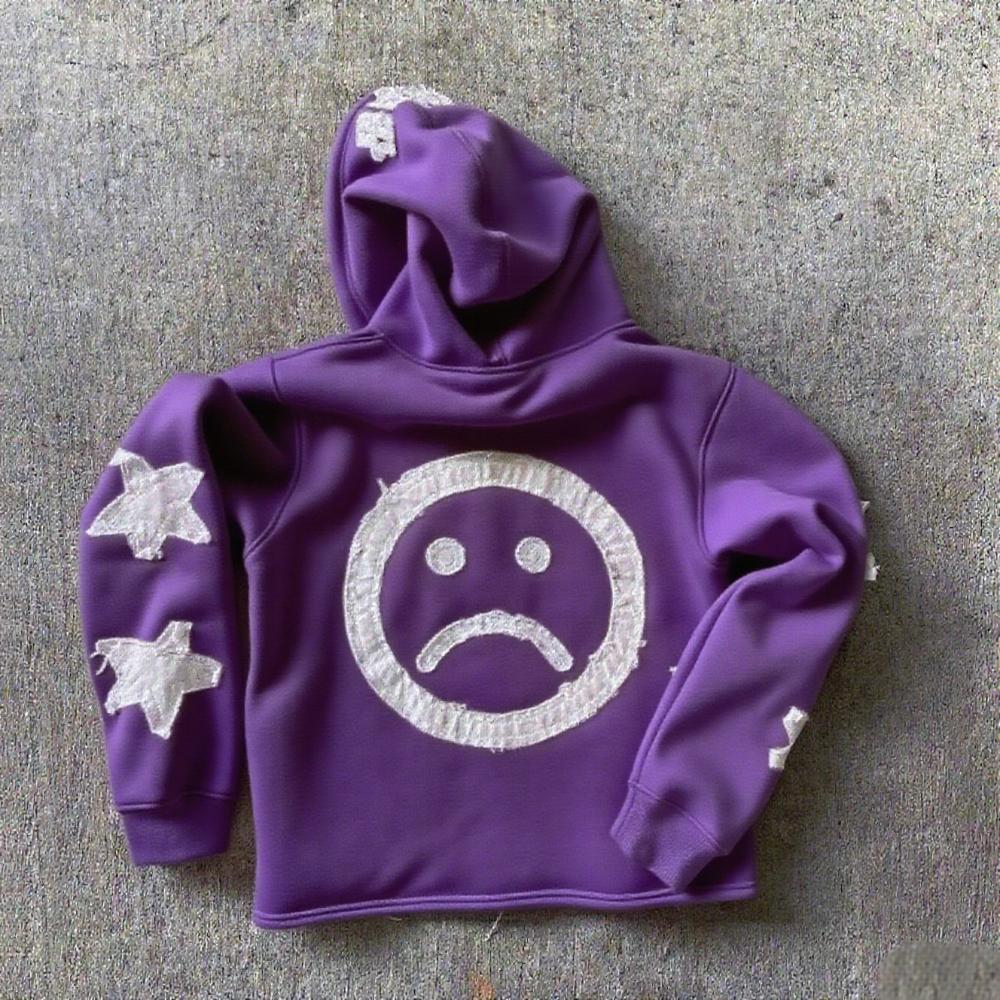Lucky Star Patches Casual Street Zip Hoodie