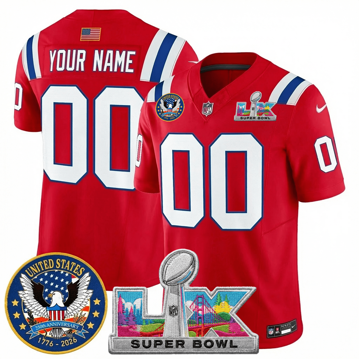 Men's NE Patriots 2026 Jersey