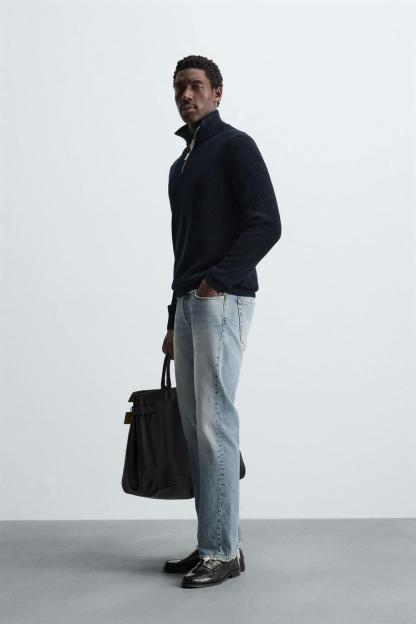 Zippered Knit Sweater