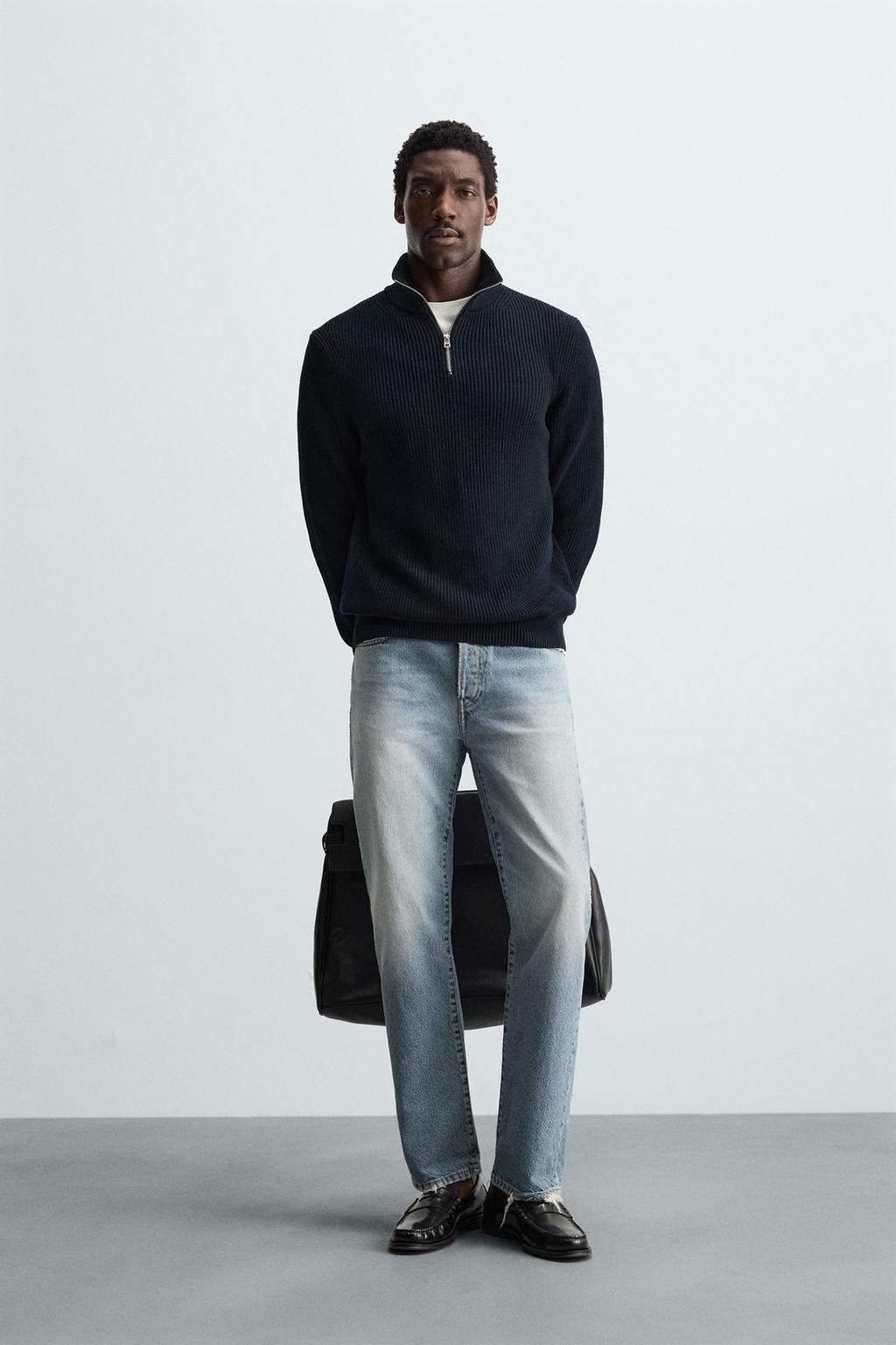 Zippered Knit Sweater