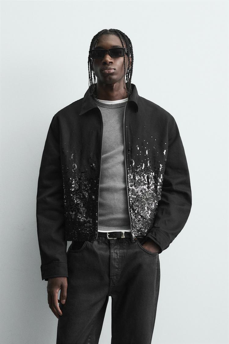 Cropped Sequin Jacket