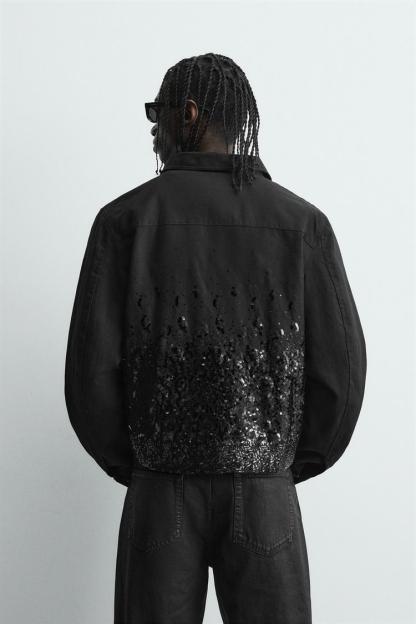 Cropped Sequin Jacket