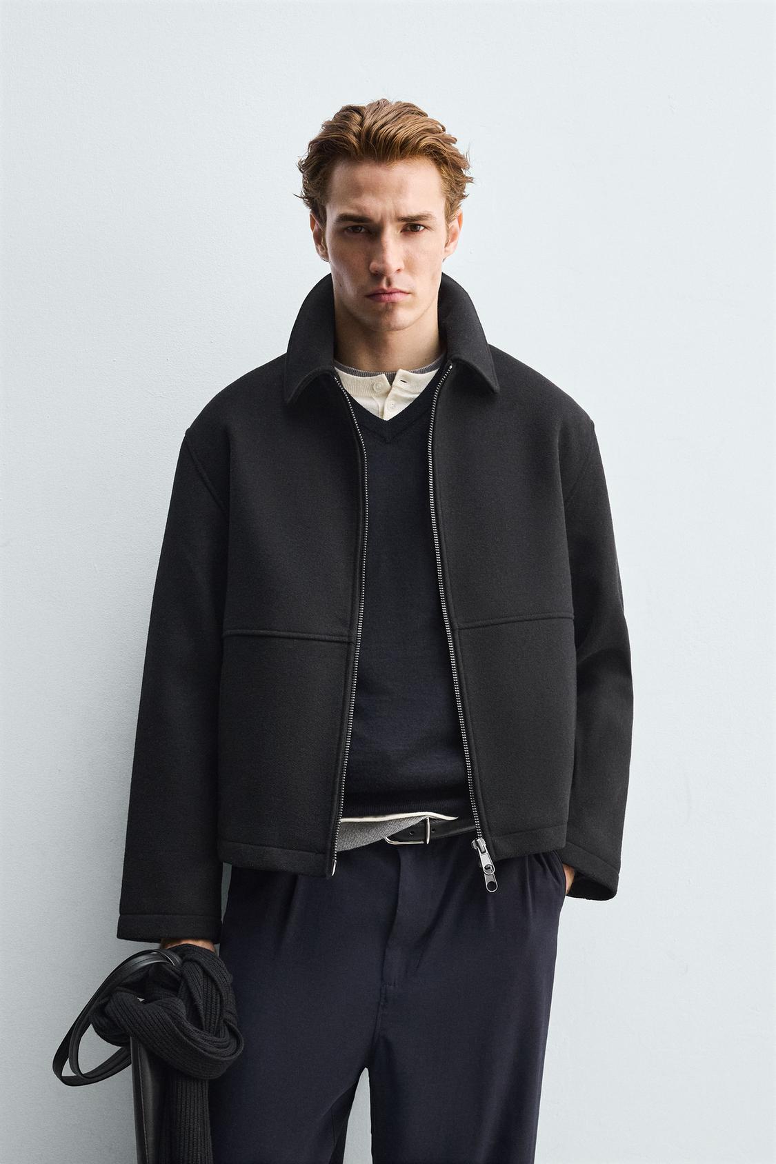 Zippered Textured Jacket