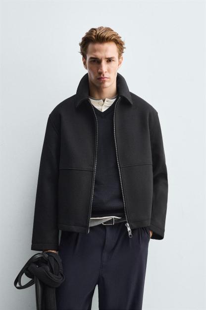 Zippered Textured Jacket