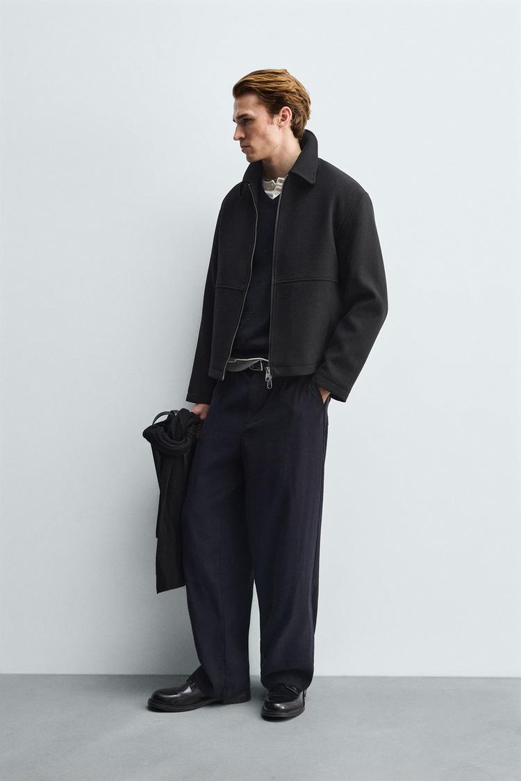 Zippered Textured Jacket