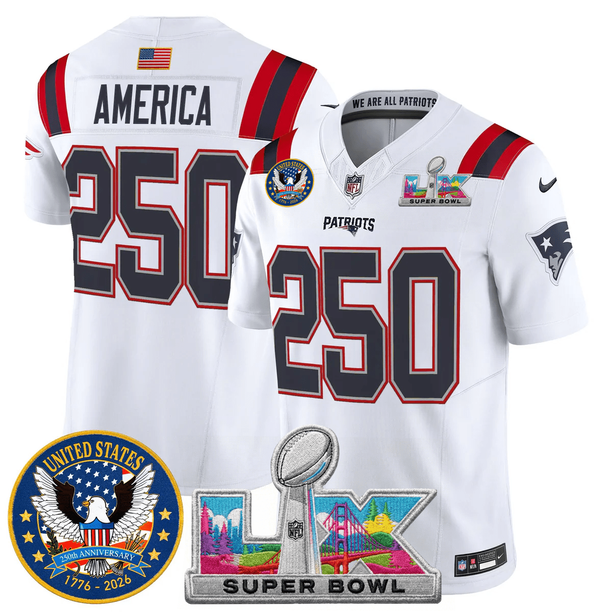 Men's NE Patriots 2026 Jersey
