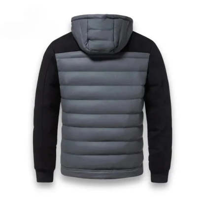 Men's Black Puffer Hoodie Jacket
