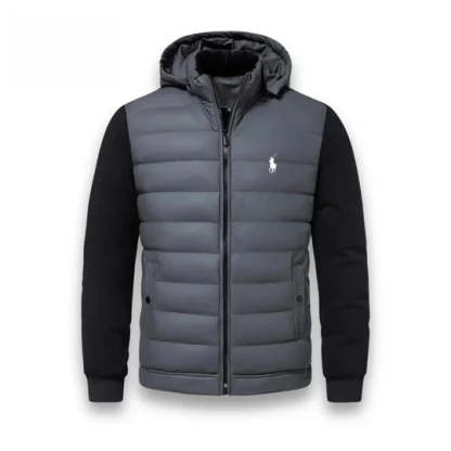 Men's Black Puffer Hoodie Jacket