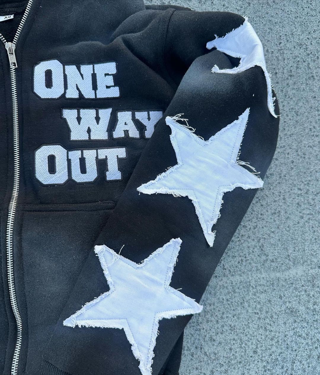 Streetwear Patched Zip-Up Hoodie