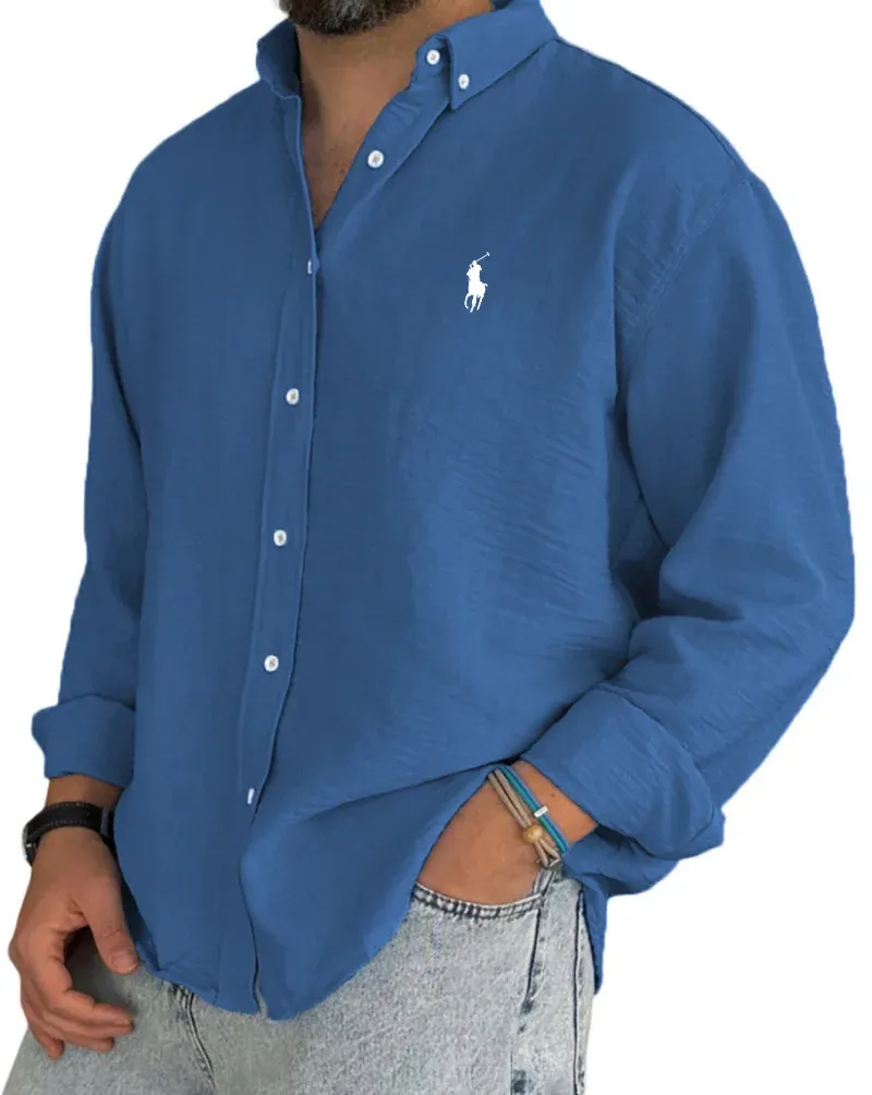 Men's Linen Cotton Button Down Shirt