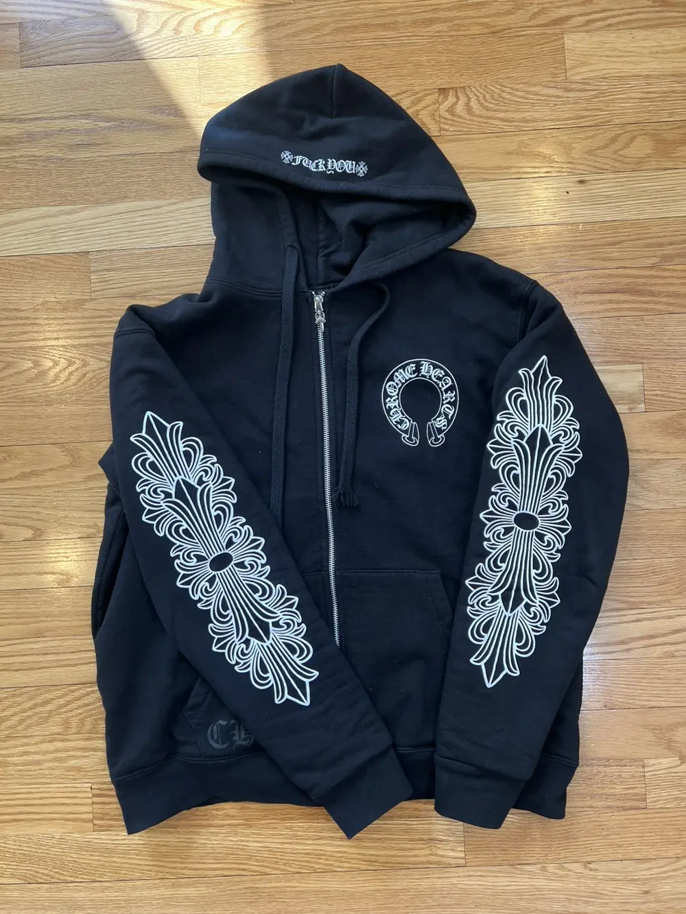 Chrome hearts floral sleeve hoodie