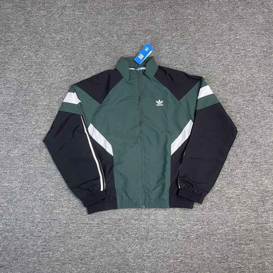 adidas Originals Rekive graphic detail woven track top in green
