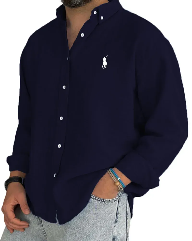 Men's Linen Cotton Button Down Shirt