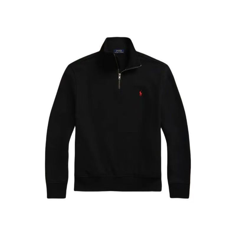 Polo Cotton Quarter-Zip Sweatshirt red