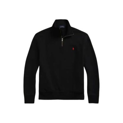 Polo Cotton Quarter-Zip Sweatshirt red