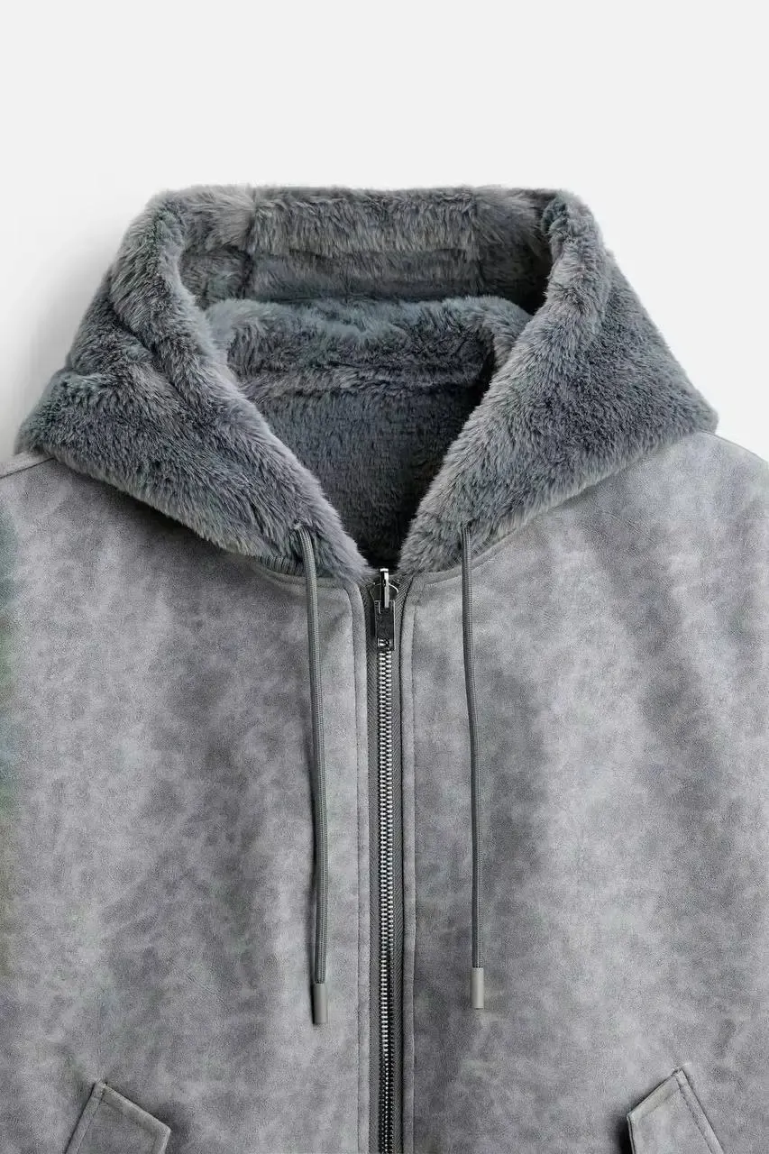 Double-Sided Faux Leather Jacket