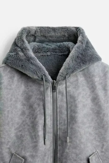 Double-Sided Faux Leather Jacket