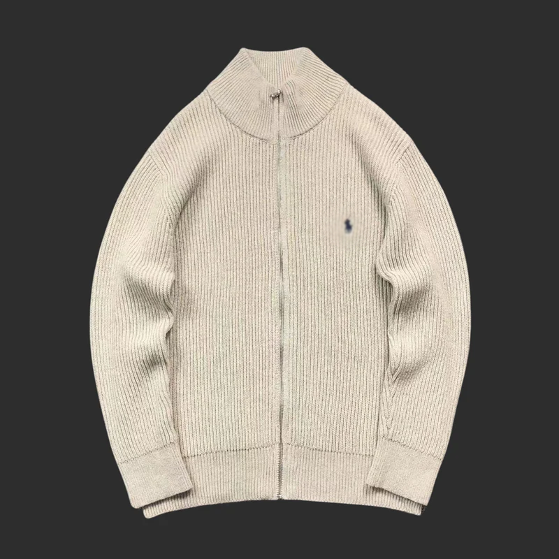 RL Pullover – Ribbed Full-Zip Knit