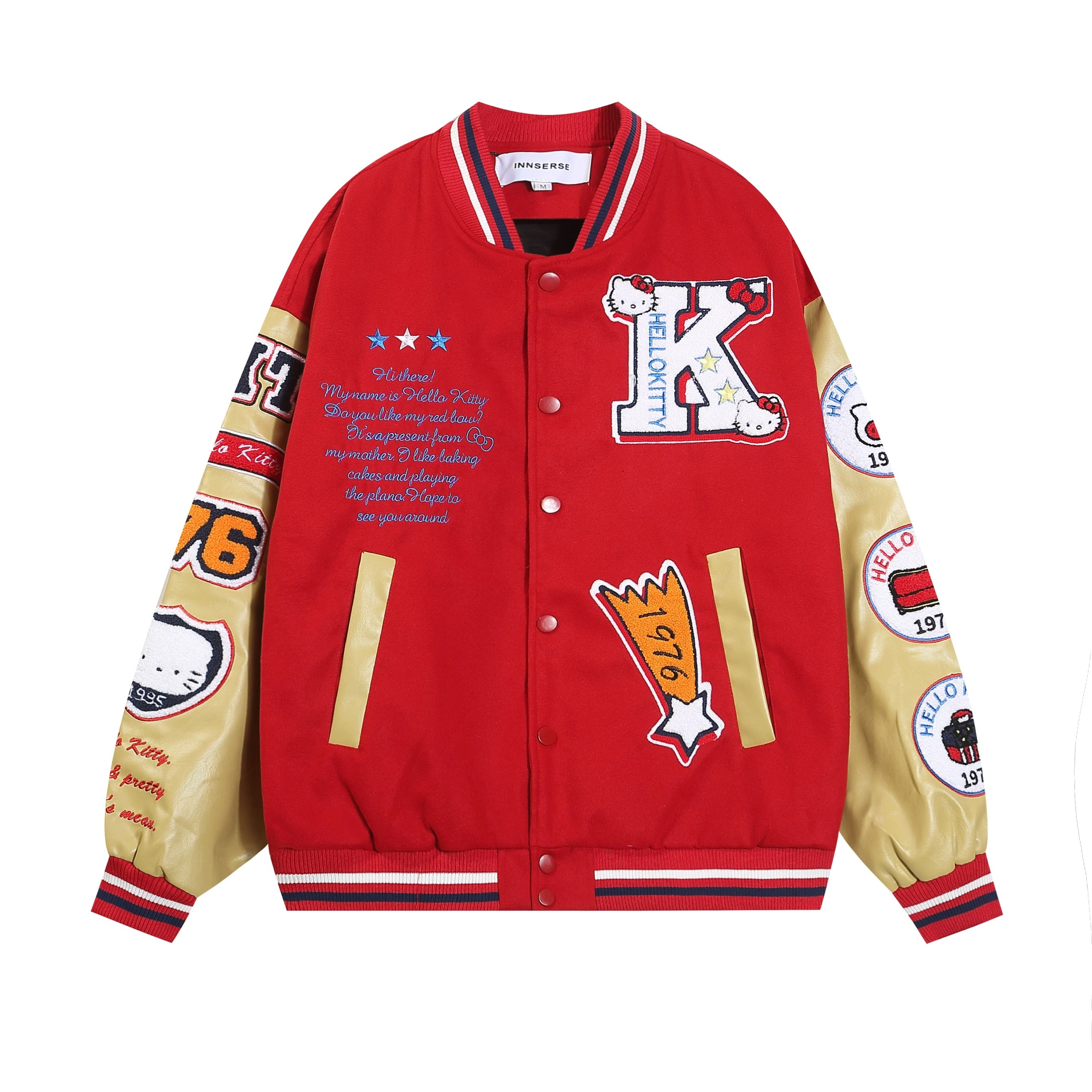 Varsity Jacket Baseball Bomber Jacket Vintage Unisex Streetwear Coats with Patchwork Hipster Utility Tops