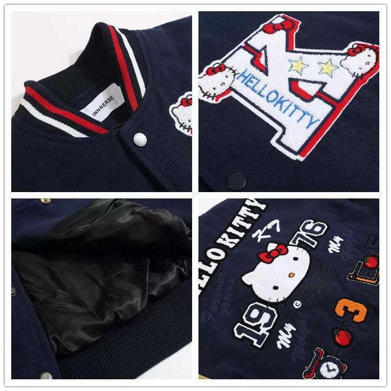 Varsity Jacket Baseball Bomber Jacket Vintage Unisex Streetwear Coats with Patchwork Hipster Utility Tops