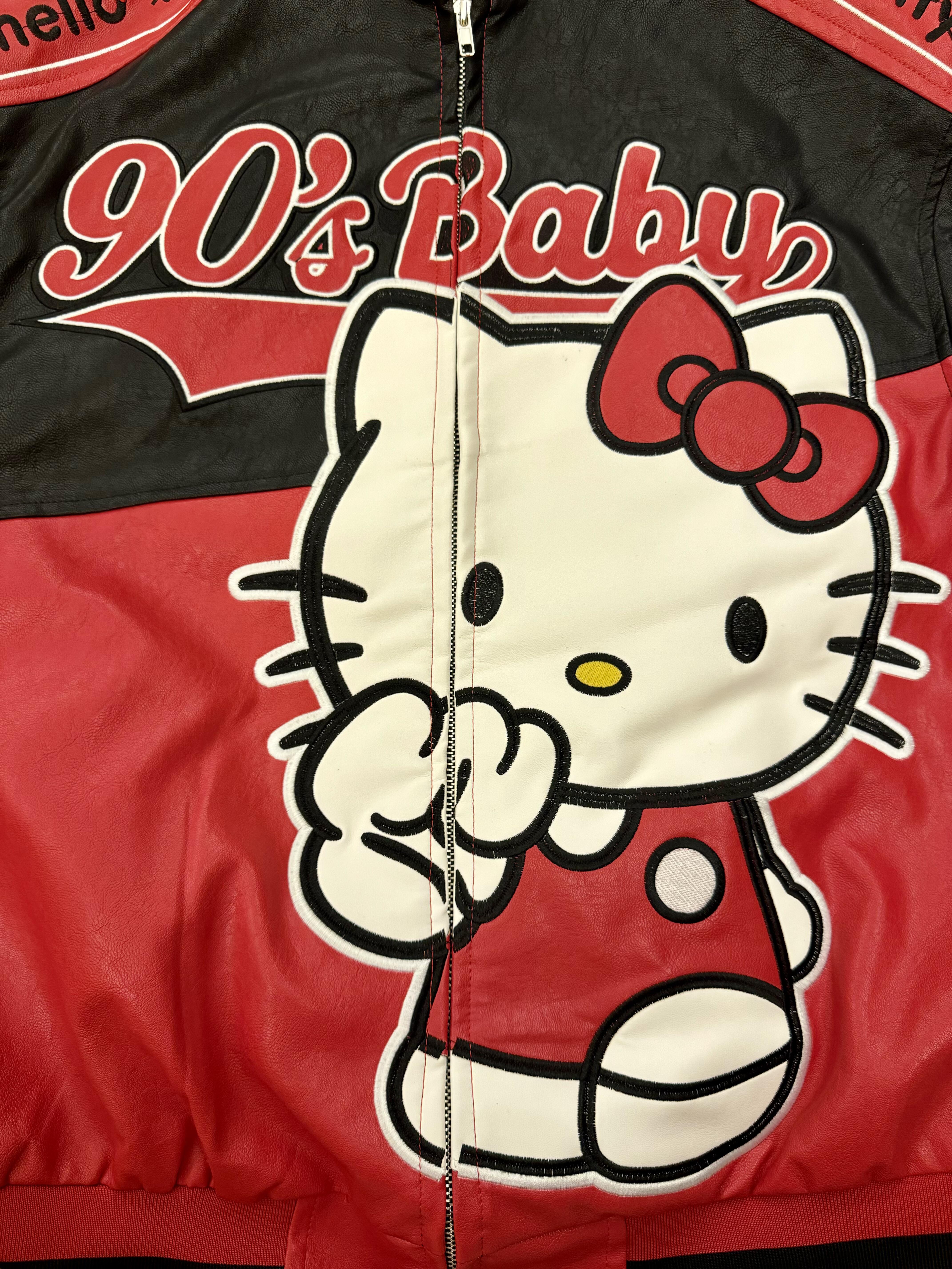 Red and Black Faux Leather Jacket Oversized Racing Motorcycle Jackets Moto Coats Unisex Trendy Streetwear Jacket